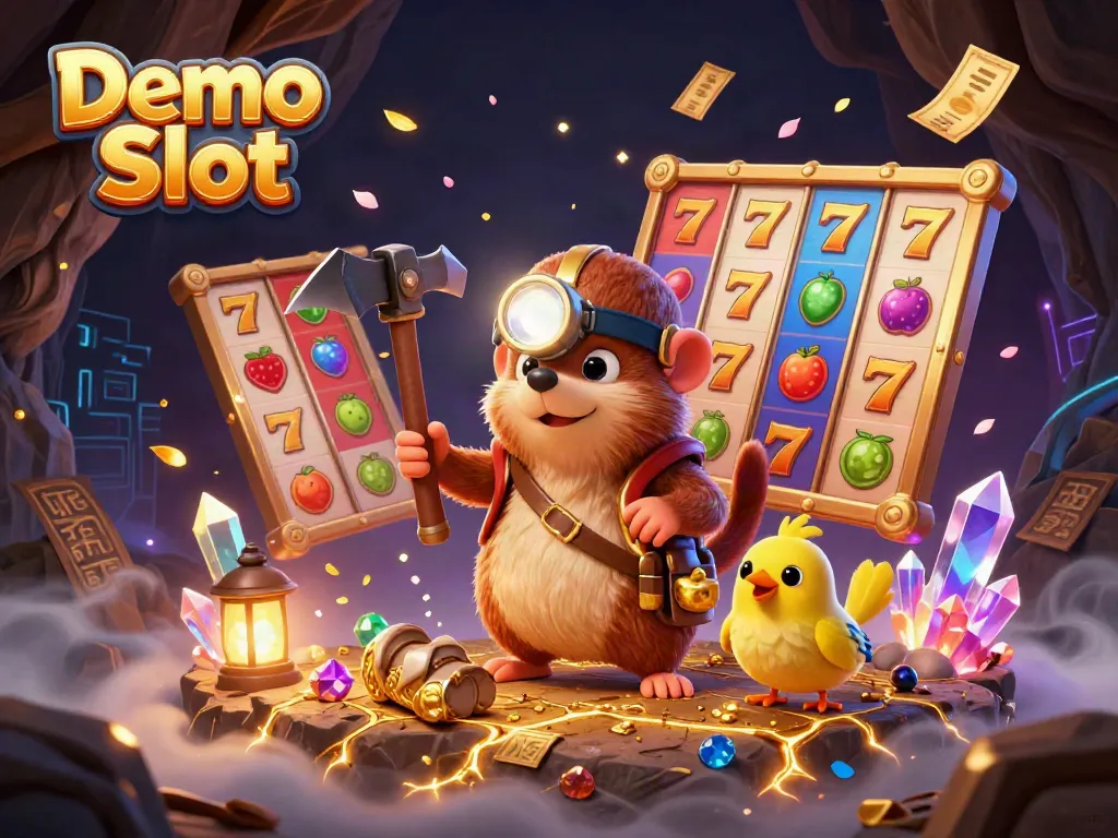 Experience the thrill of Demo Slot with vibrant slot reels and exciting treasure hunting action.