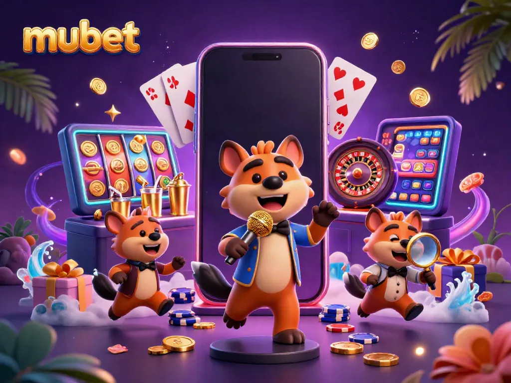 Experience the vibrant energy of mubet with hyenas in a lively casino scene.