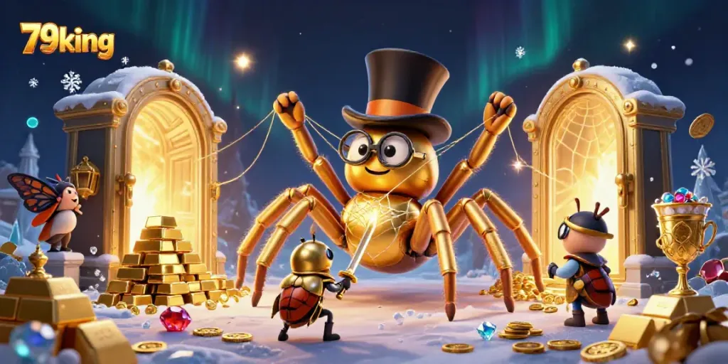 Engage with the exciting world of 79king casino as the golden tarantula creates a shimmering web of luck.